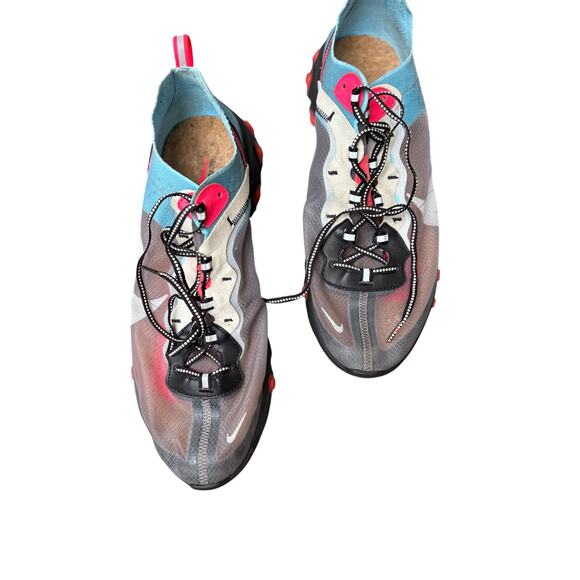 NIKE REACT ELEMENT 87 MEN'S 15 SOLAR RED GRAY ATHLETIC RUNNING SNEAKERS LACE UP - Picture 7 of 8